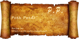 Poth Pető névjegykártya